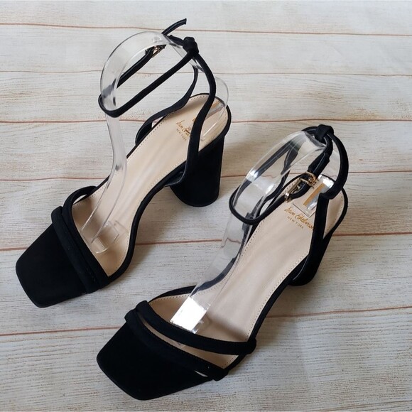 Sam Edelman Kia Suede Ankle Strap Heel Sandals Black Women's Size 10M Square Toe - Picture 6 of 16